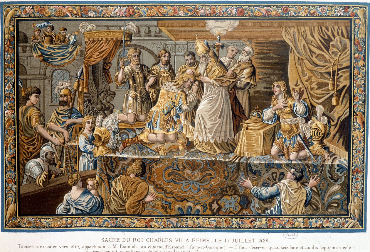 Re Carlo VII consacrato a Reims il 17 luglio da Unknown artist