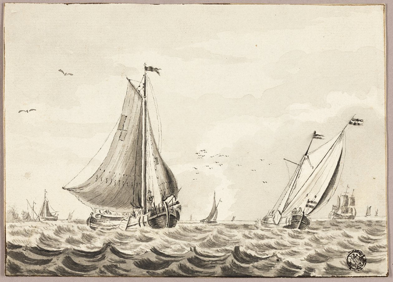 Barche a vela sul mare da Unknown artist