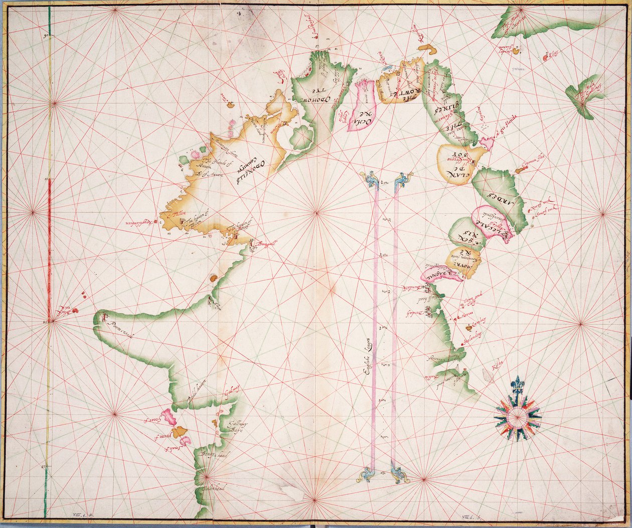 Carta nautica della costa nord dell