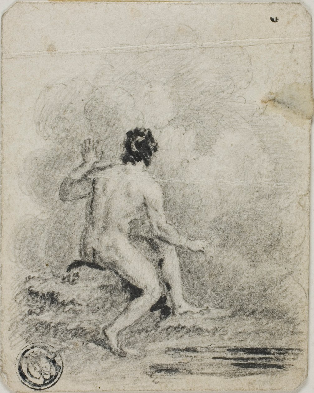 Nudo maschile seduto da Unknown artist
