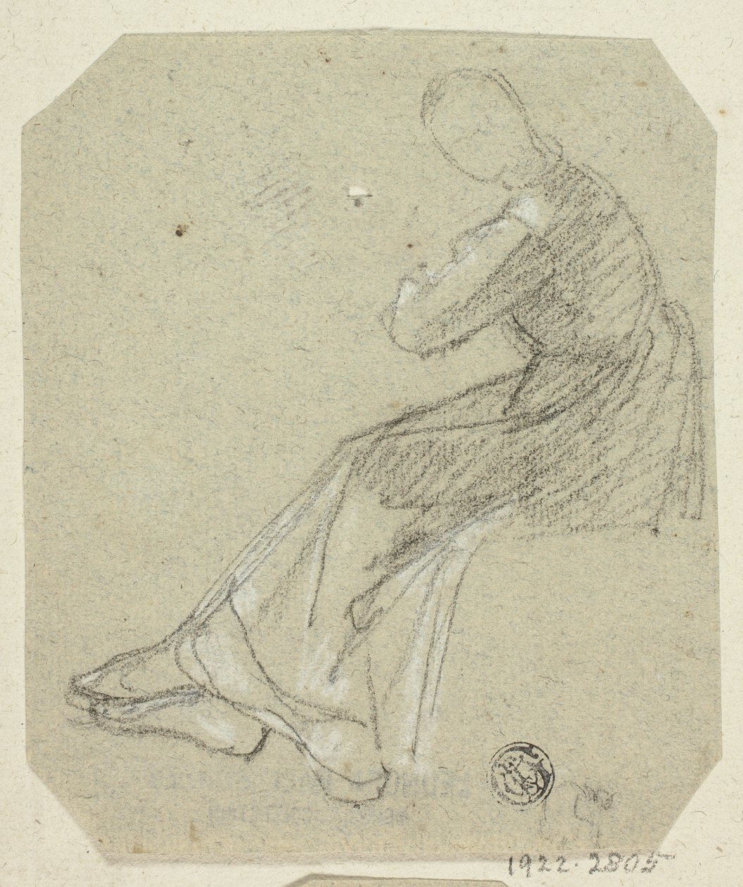 Donna seduta di profilo da Unknown artist