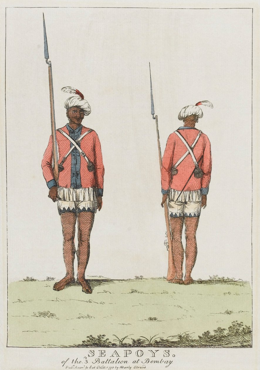 Sepoy del 3° Battaglione a Bombay da Unknown artist