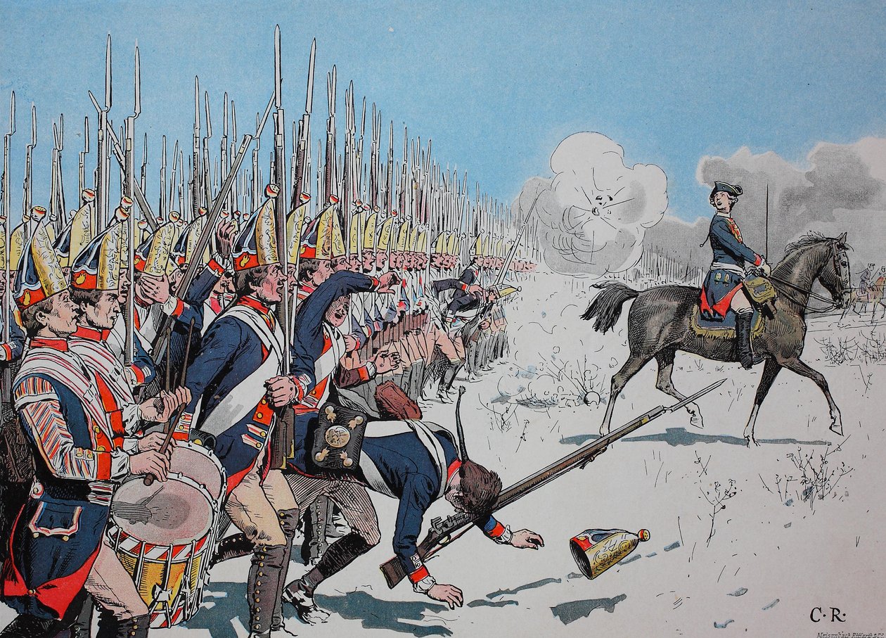 Guerra dei sette anni, tra il 1756 e il 1763, Battaglia di Leuthen, 4 dicembre 1757, truppe prussiane da Unknown artist