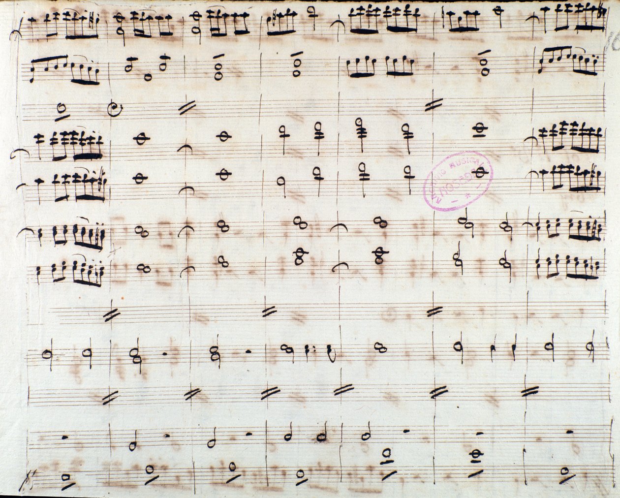 Pagina di spartito per il primo violino nell