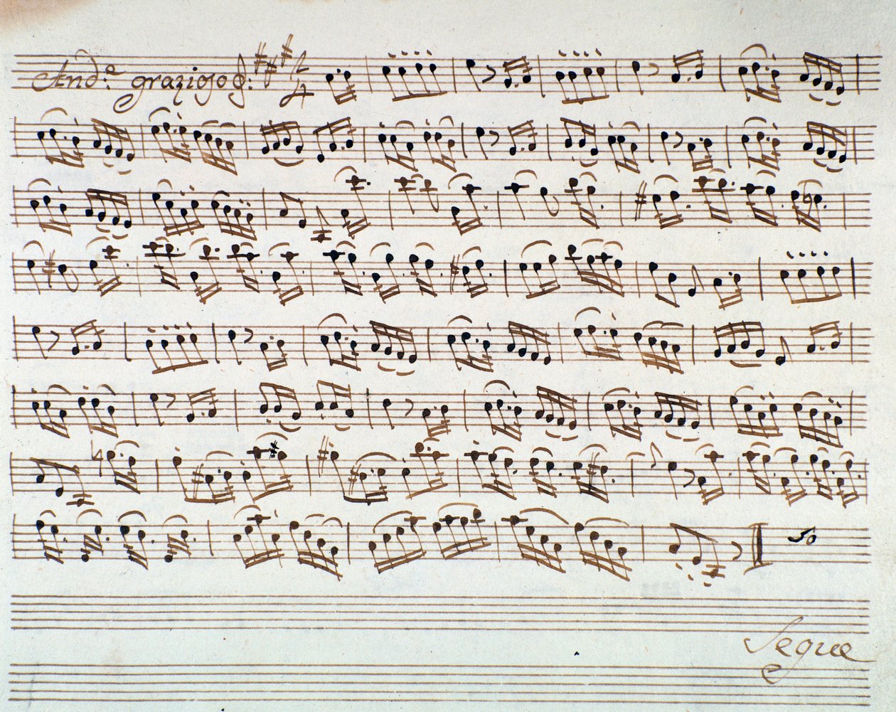 Pagina di spartito per il primo violino nell