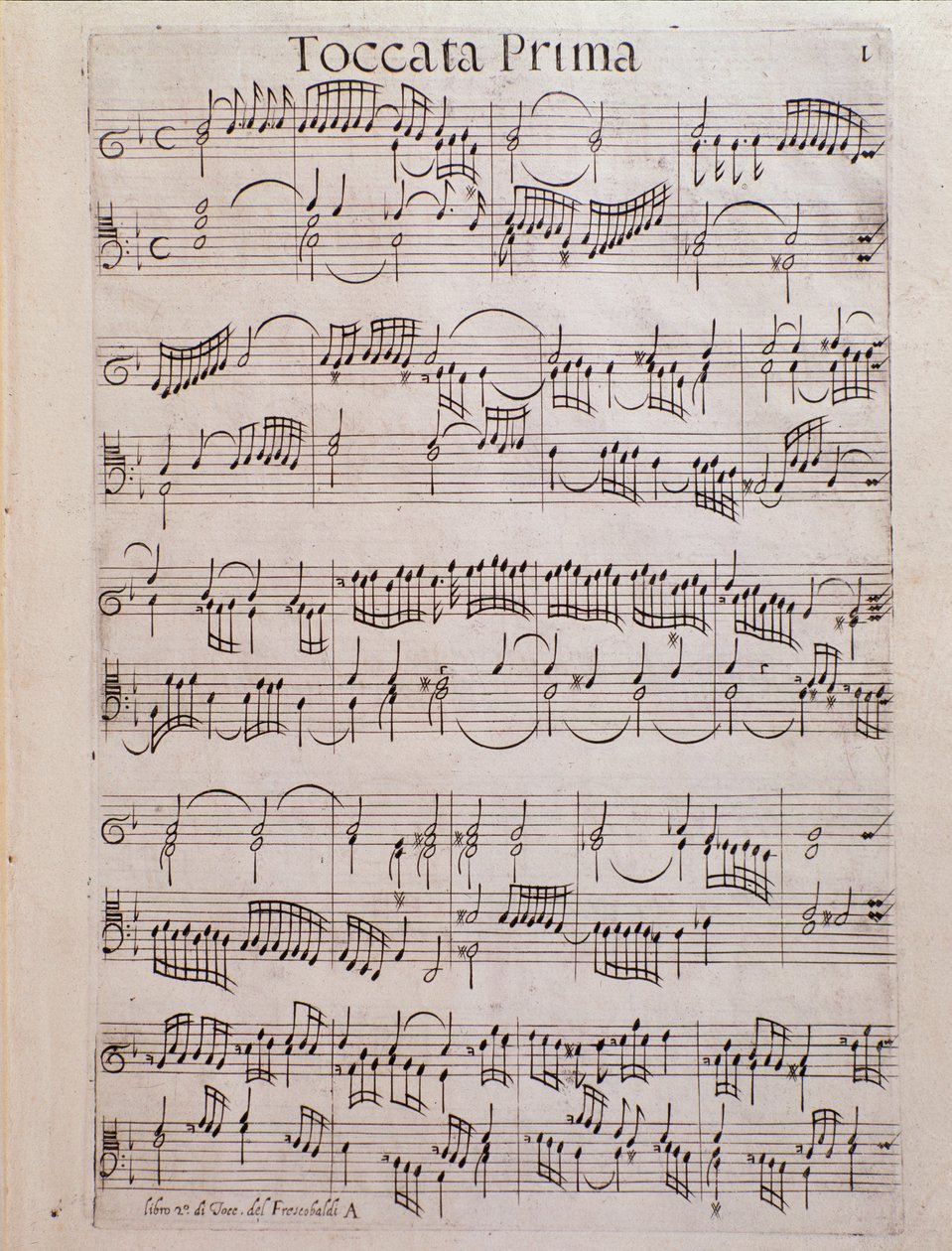 Pagina di spartito del Secondo libro di toccate di Girolamo Frescobaldi da Unknown artist