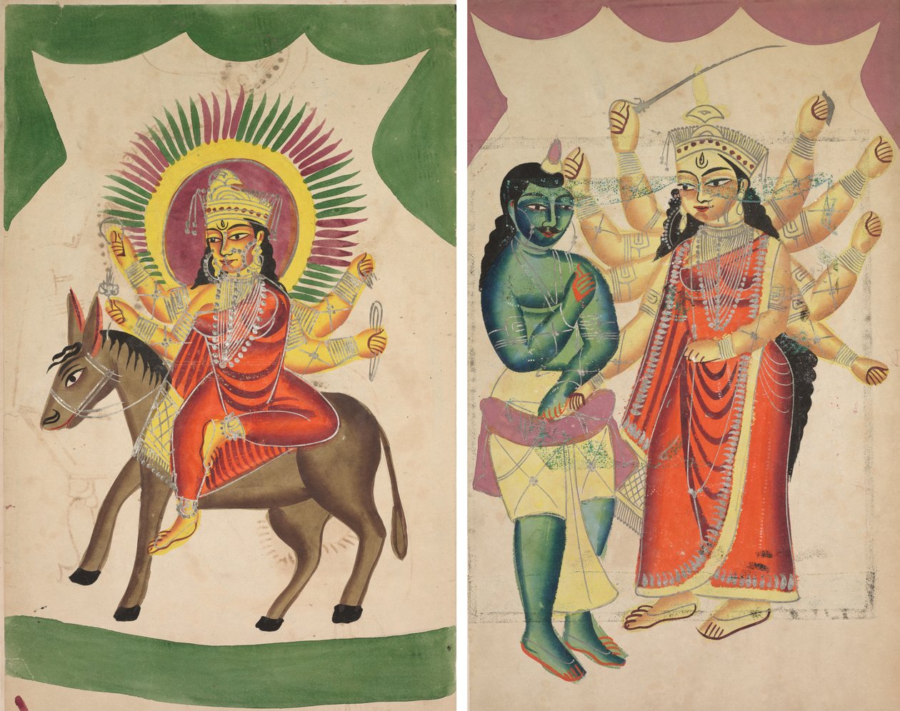 Sheetaladevi: la dea del vaiolo; Durga da Unknown artist