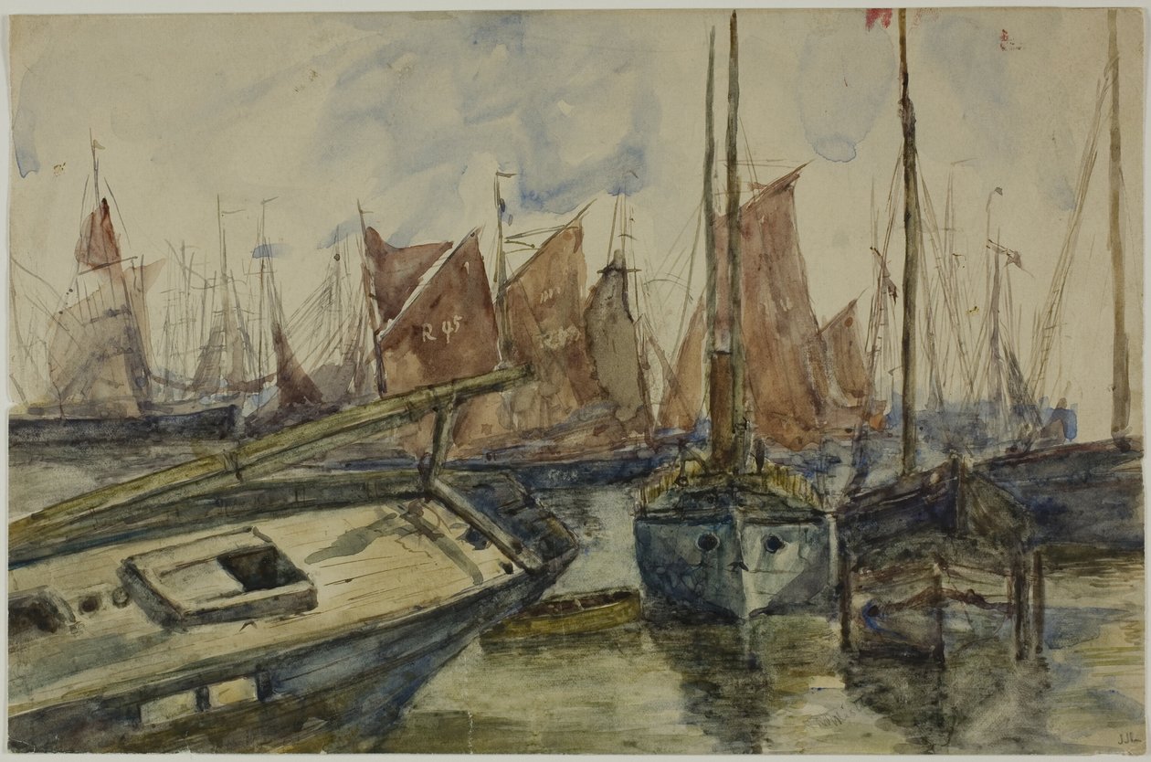 Navi in porto da Unknown artist