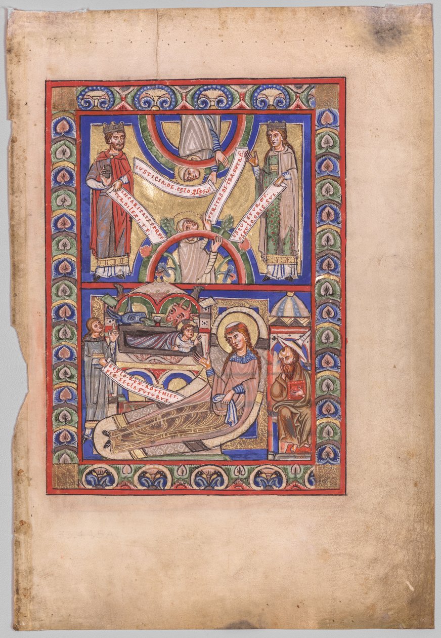 Foglio Singolo Estratto da un Libro del Vangelo: La Natività (recto) da Unknown artist