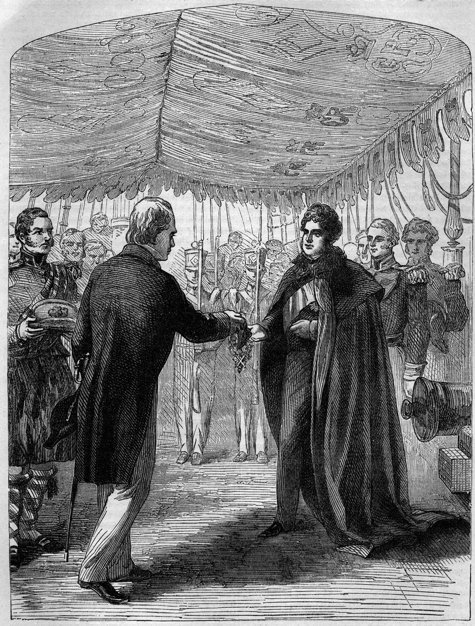 Sir Walter Scott presenta la Croce di Sant
