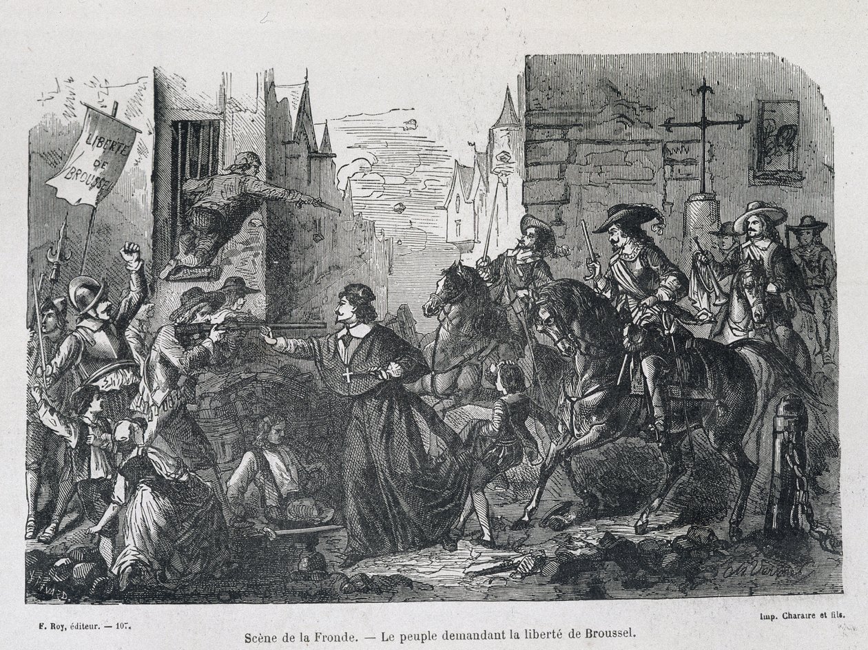 Scena della Fronda - Il popolo chiede la libertà di Brousel nel 1648 da Unknown artist