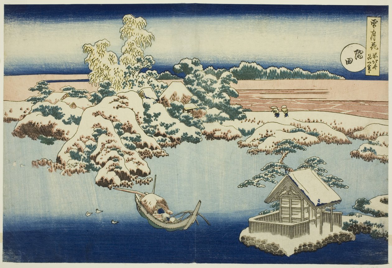 Neve sul fiume Sumida, dalla serie "Neve, luna e fiori". da Unknown artist
