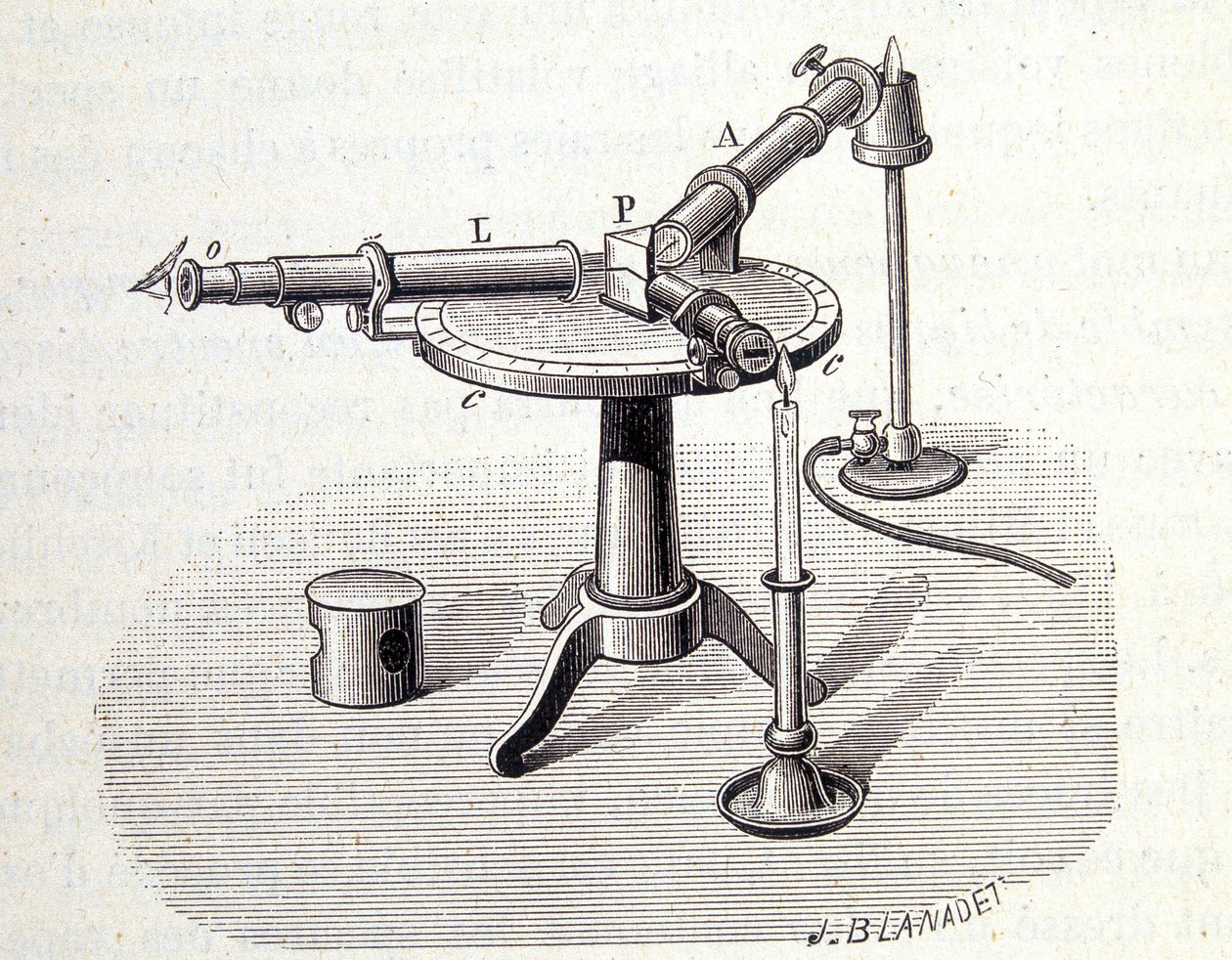 Spettroscopio Bunsen e Kirchoff - in "Fisica popolare" di Emile Desbeaux, Flammarion da Unknown artist