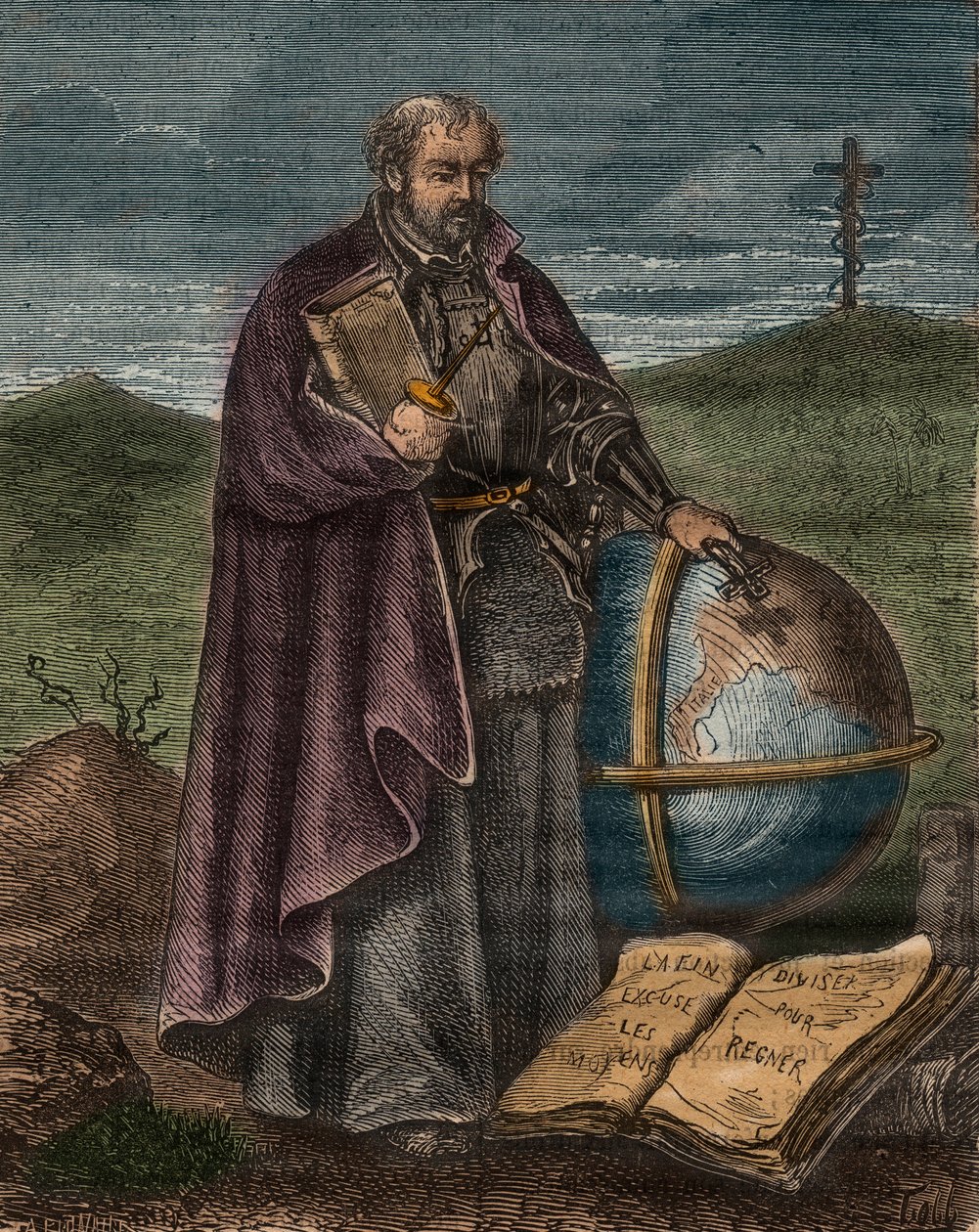 San Ignazio di Loyola (1491-1556) (incisione colorata) - Ritratto di Ignazio di Loyola (Sant
