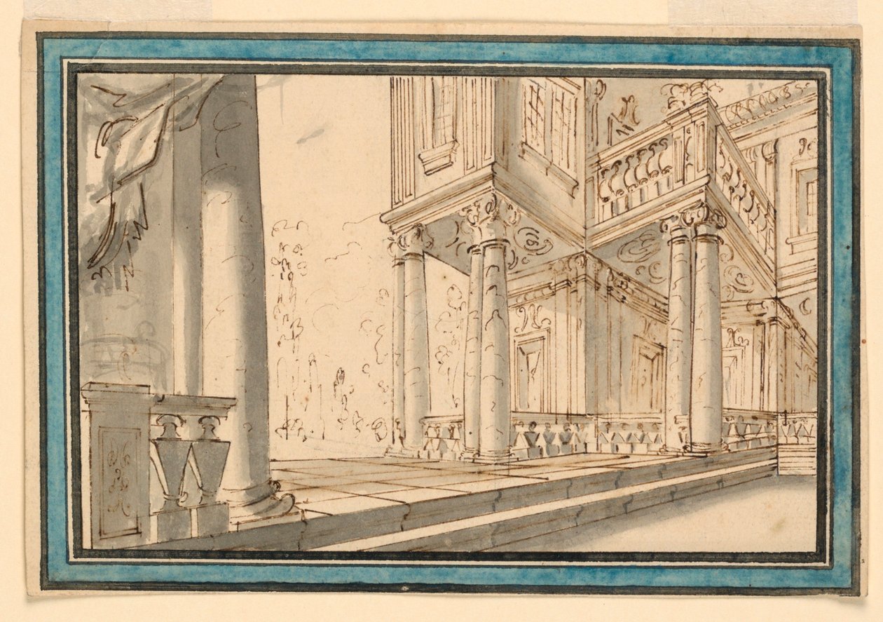 Scenografia: Atrio di una villa da Unknown artist