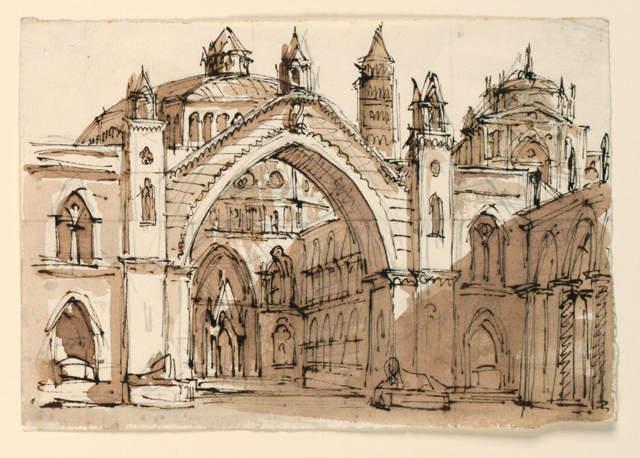 Scenografia, Esterno di una Chiesa Gotica da Unknown artist