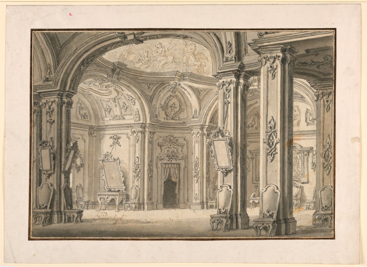 Scenografia: Galleria in un palazzo da Unknown artist