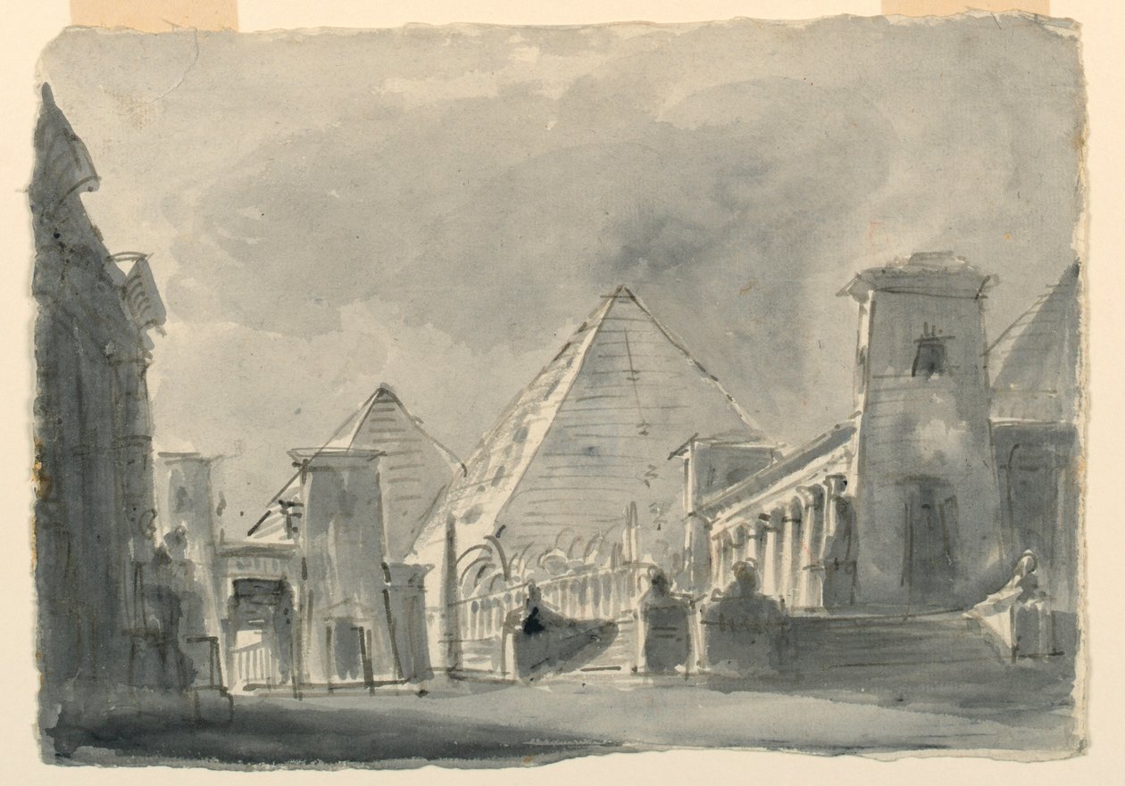 Scenografia, gruppo di edifici egiziani dall