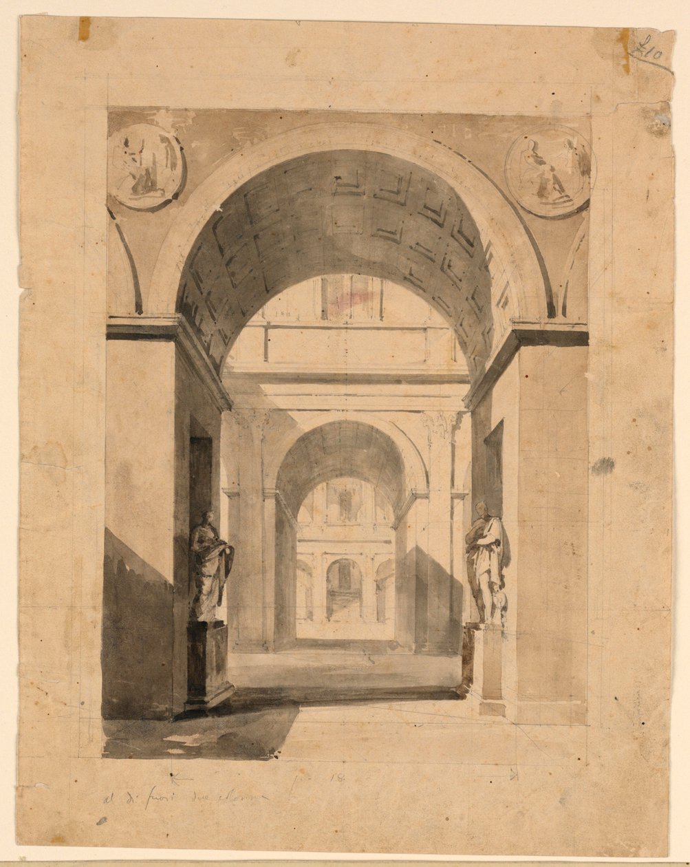 Scenografia, corti del palazzo da Unknown artist