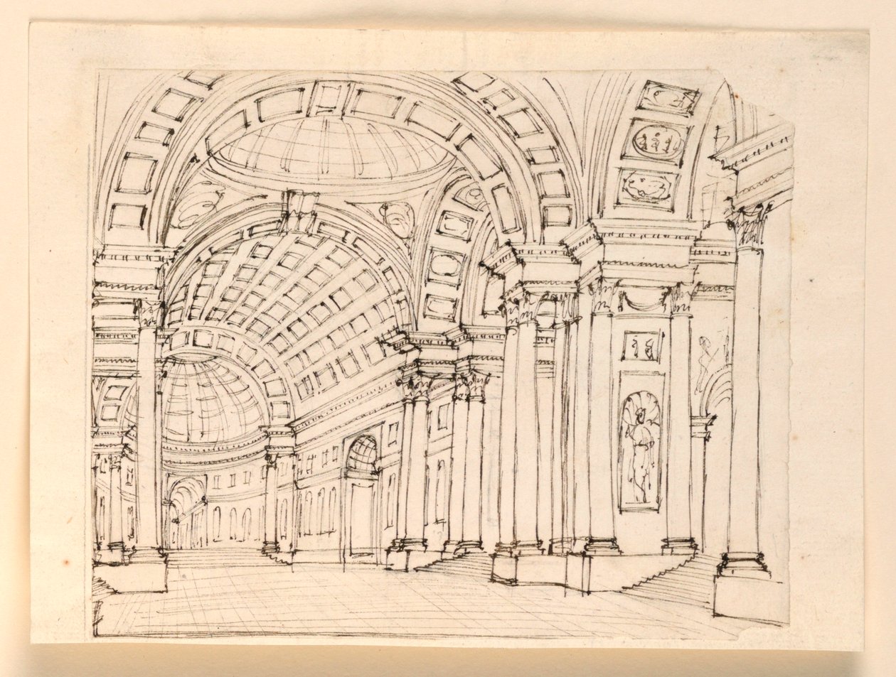 Progetto scenografico, interno del palazzo da Unknown artist