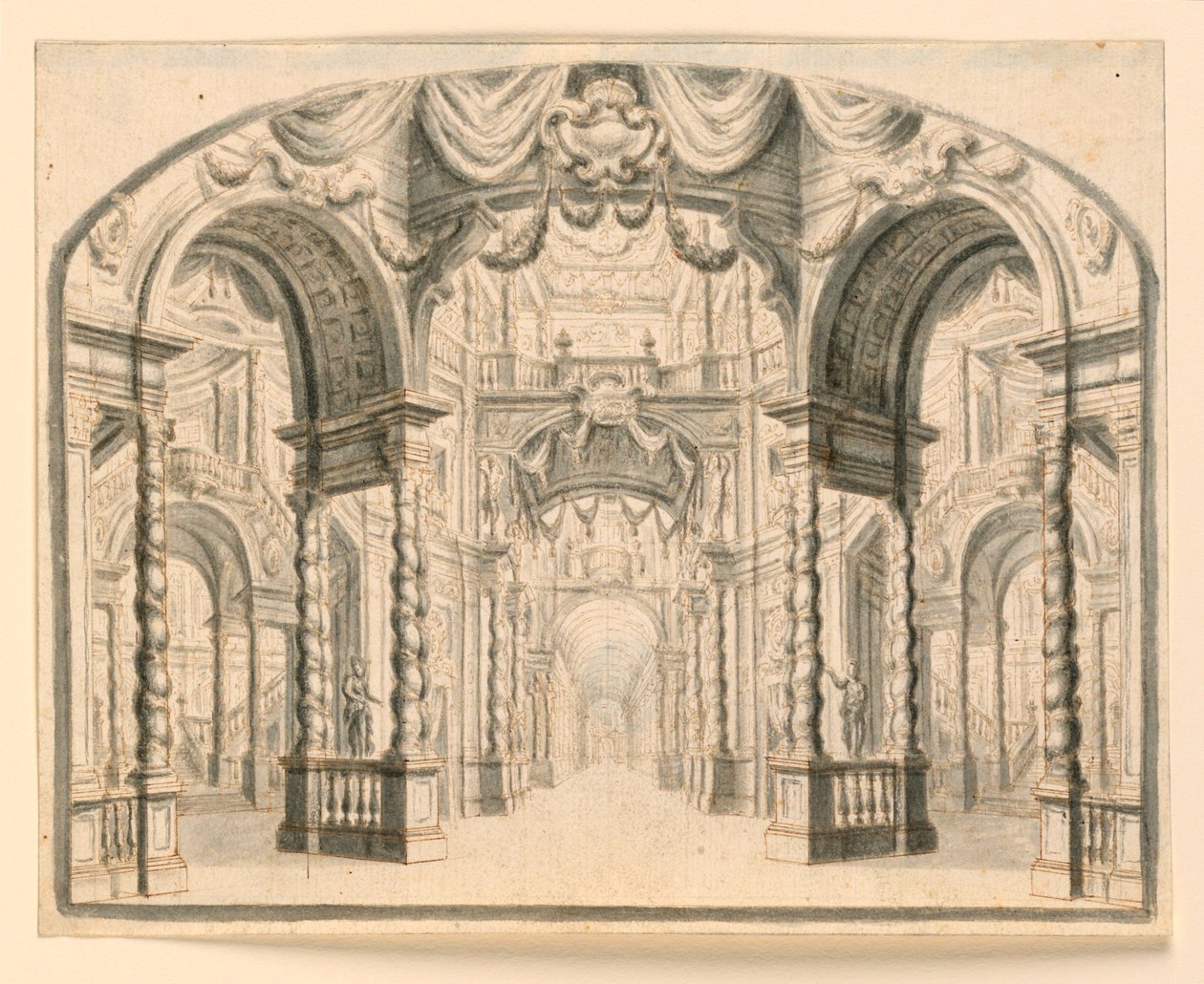 Scenografia: Interno di un palazzo da Unknown artist