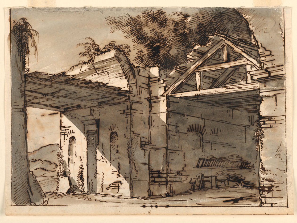 Scenografia, rovine nel paesaggio da Unknown artist
