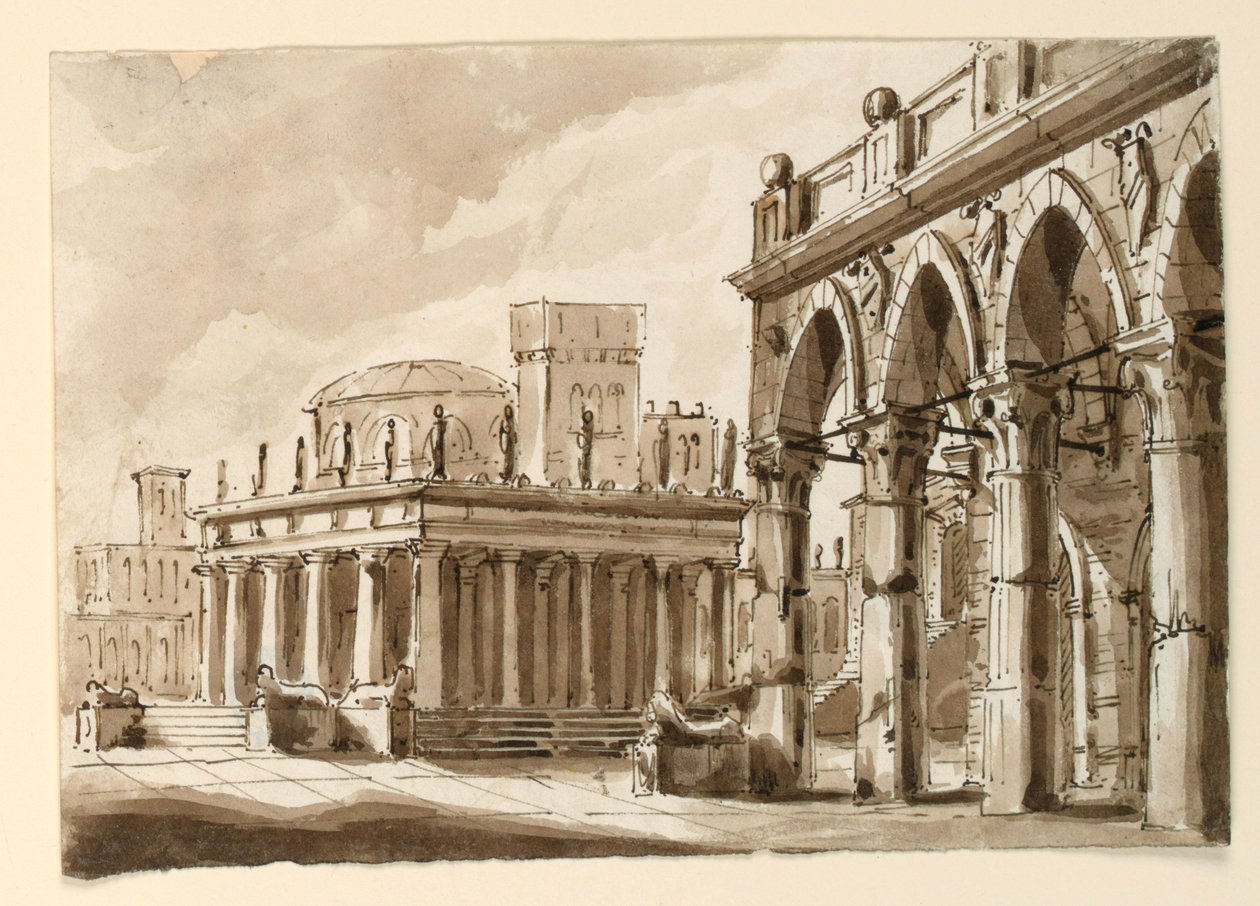 Scenografia, Piazza con edificio pubblico da Unknown artist