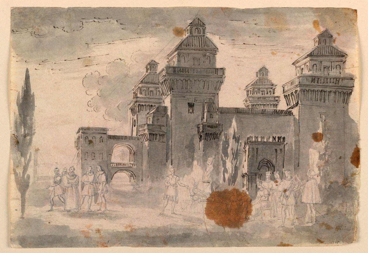 Scenografia, vista del castello da Unknown artist