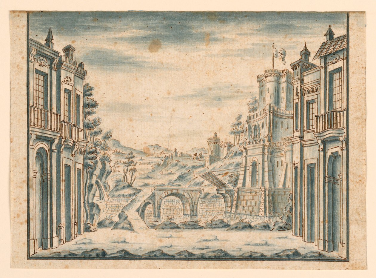 Scenografia, vista della città da Unknown artist