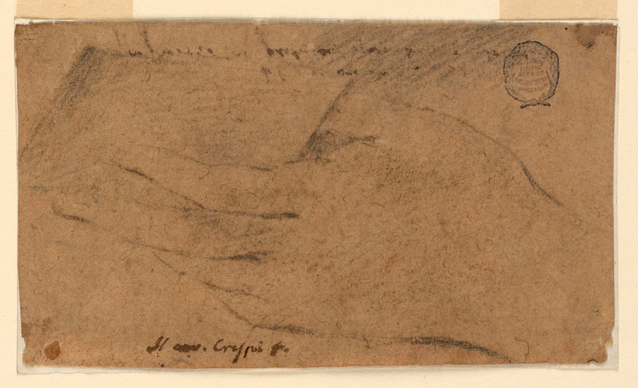 Studio: La mano sinistra di una donna che tiene un foglio di carta da Unknown artist