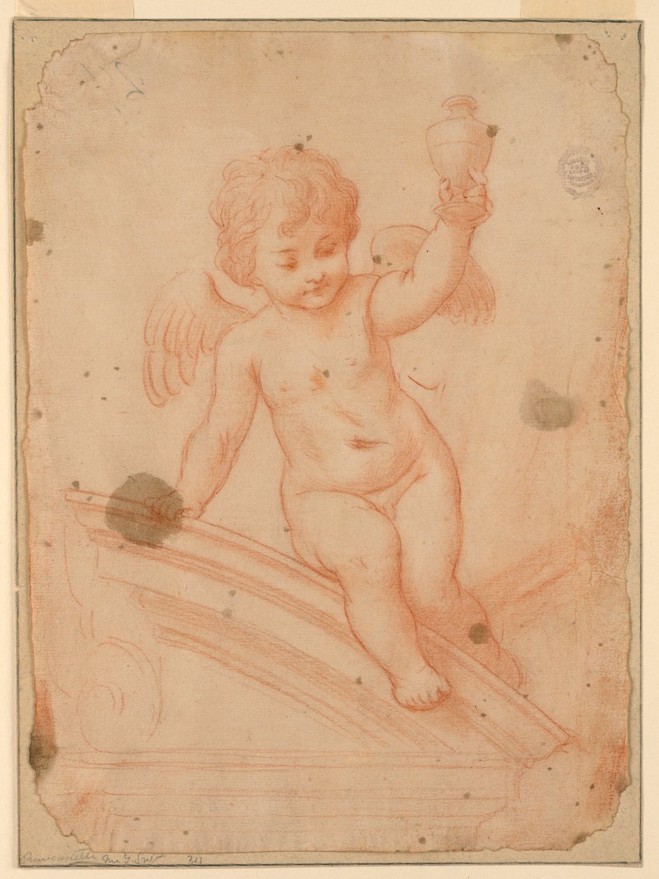 Studio di angelo con vaso da Unknown artist