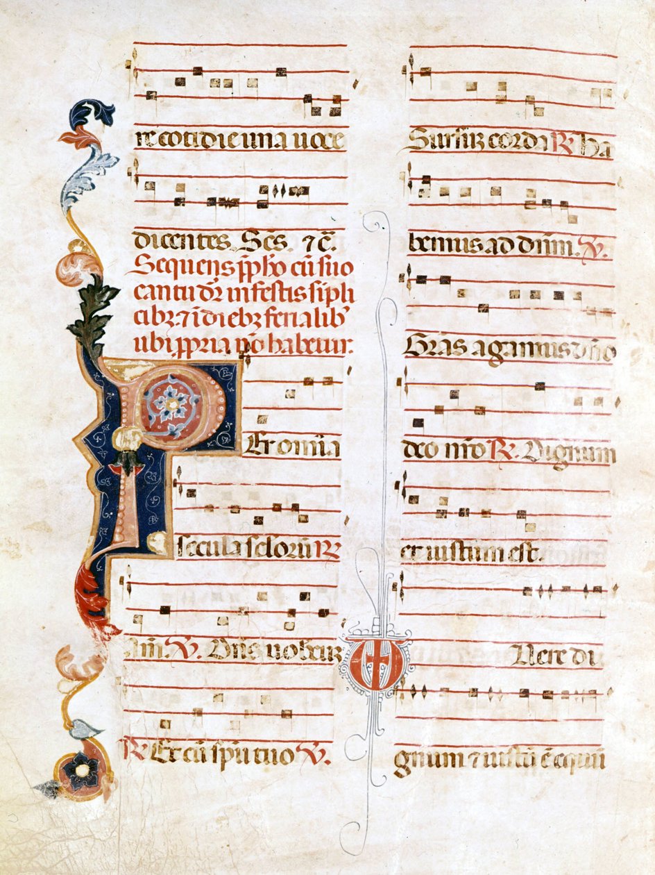 Sursum Corda, esempio di notazione del XIV secolo da Unknown artist