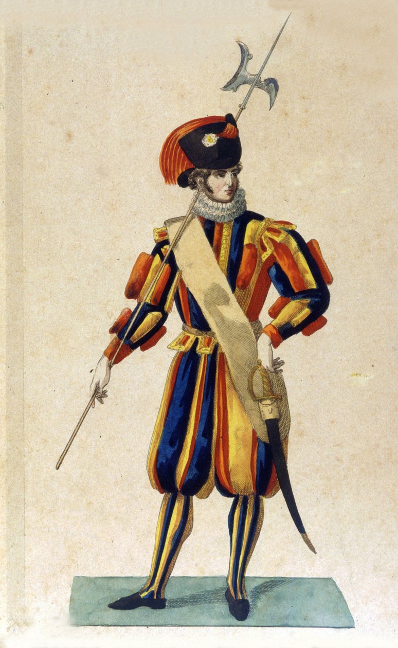 Guardia svizzera della Città del Vaticano in piccola uniforme da Unknown artist