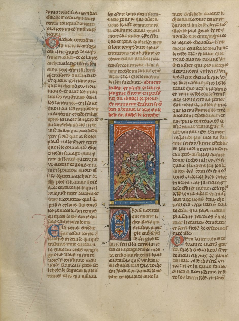 Combattimento con la spada tra Tristano e Brunor da Unknown artist