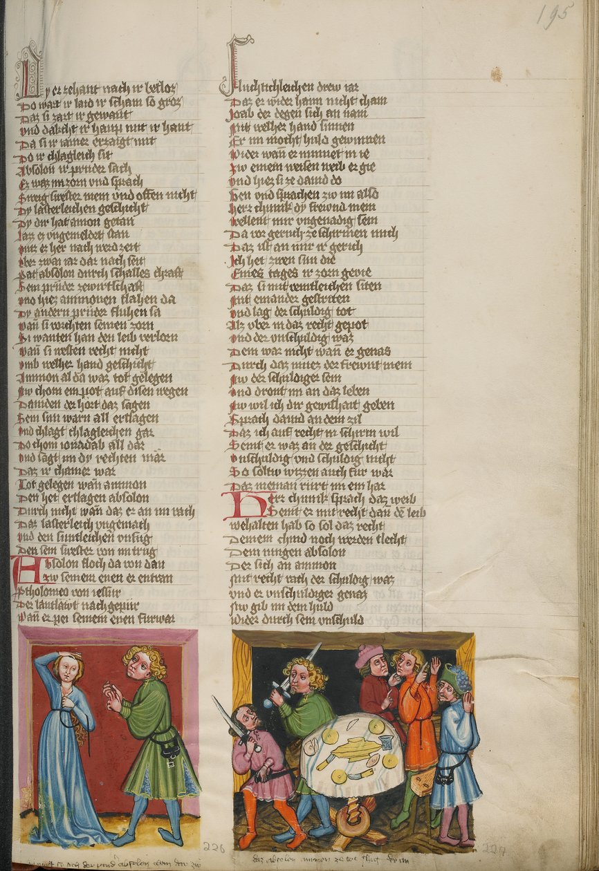 Tamar che si lamenta con Absalom; Absalom che ordina la morte di Amnon da Unknown artist