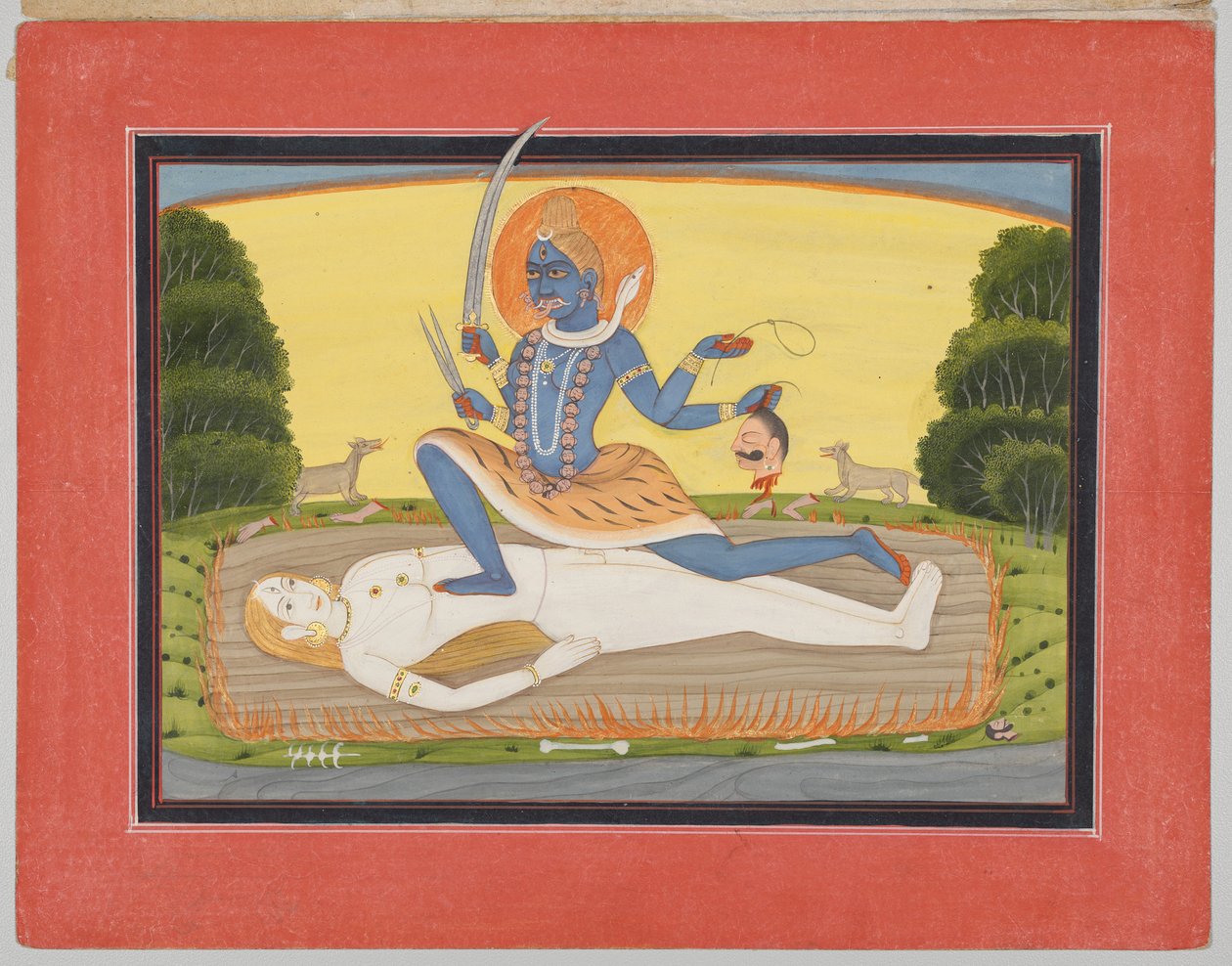 Devi Tantrica su Shiva, da una Serie di Mandi Devi da Unknown artist