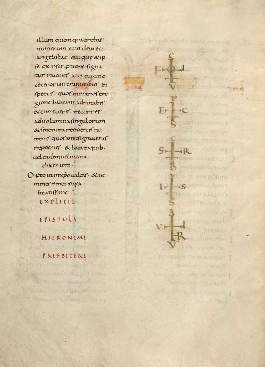 Pagina di testo con monogramma da Unknown artist