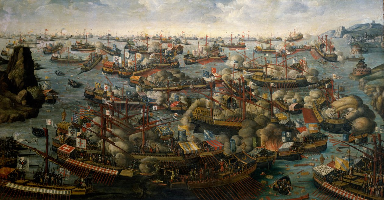 La Battaglia di Lepanto, 7 ottobre 1571, fine XVI secolo da Unknown artist