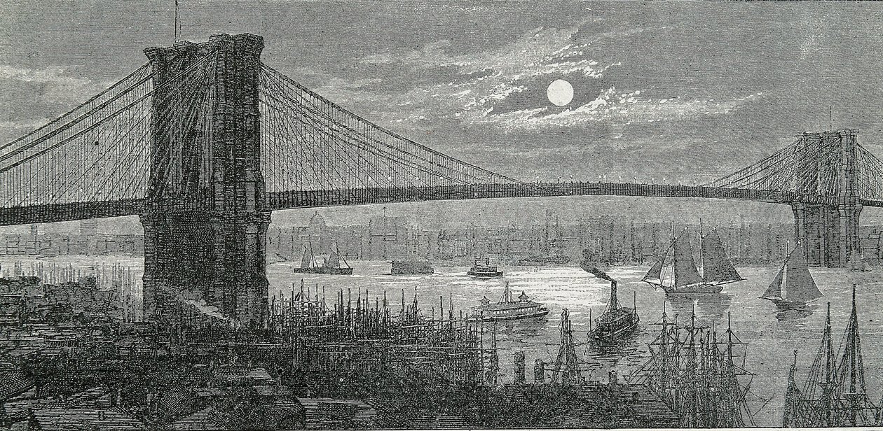 Il ponte di Brooklyn, New York da Unknown artist