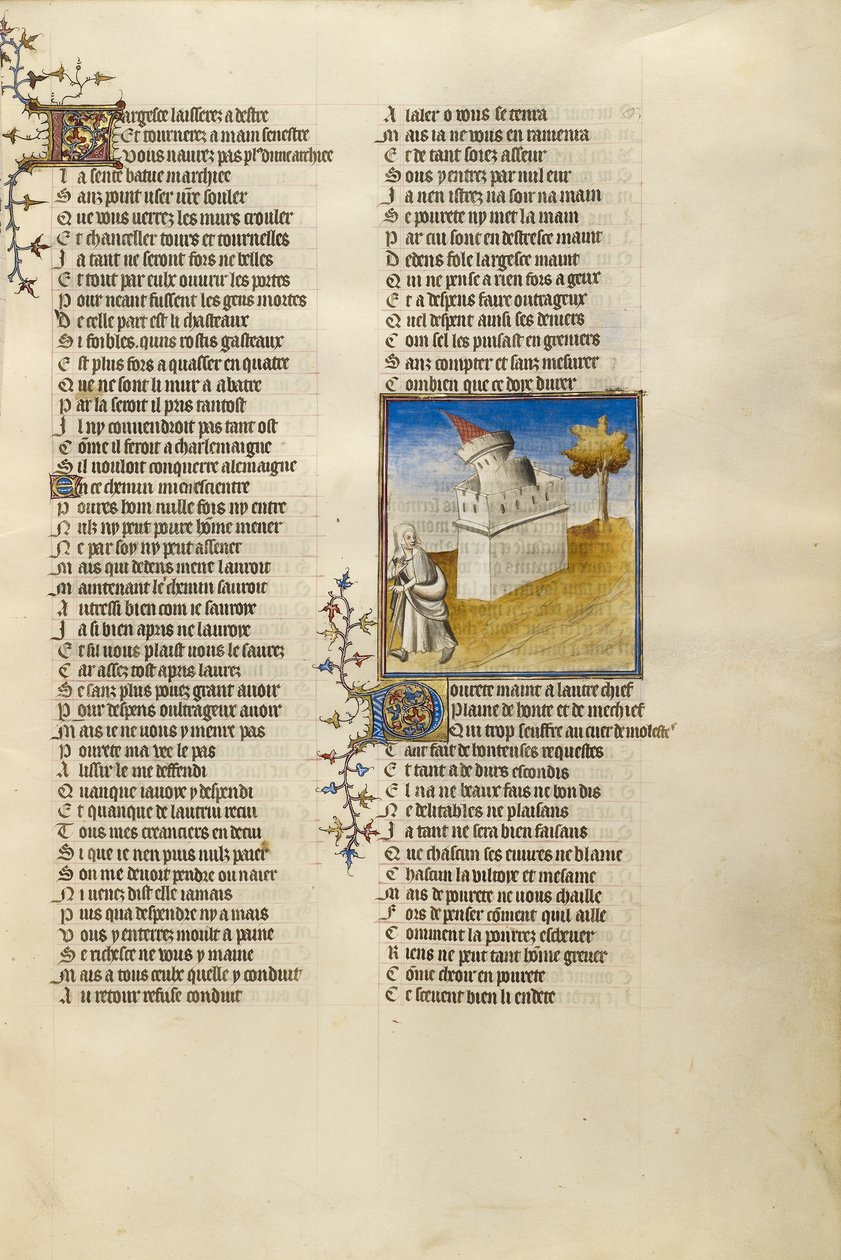 Il castello della generosità che crolla sul sentiero davanti alla personificazione della povertà da Unknown artist