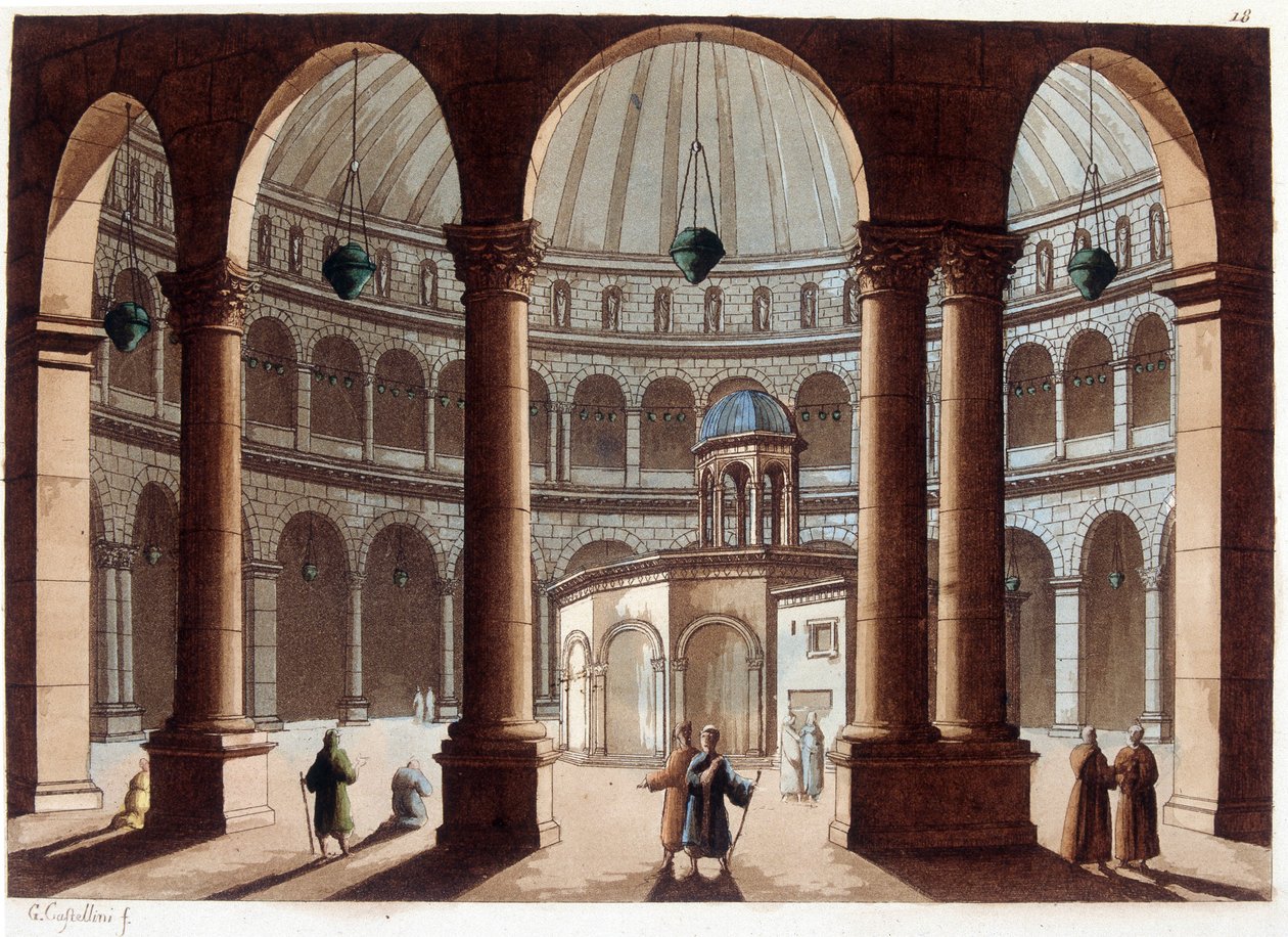 La Chiesa del Santo Sepolcro, Palestina. In "Il costume antico e moderno" da Unknown artist