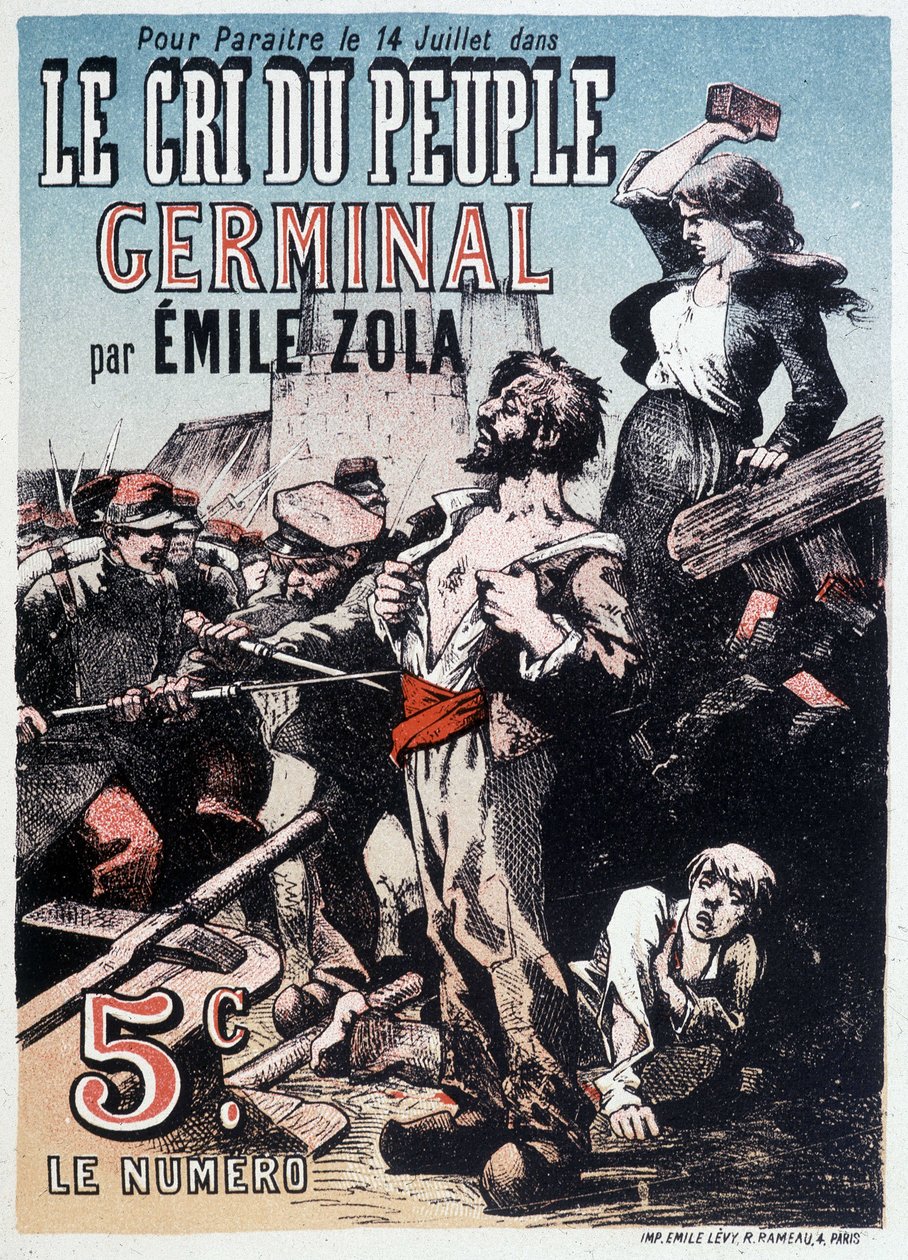 Il grido del popolo di Germinal di Emile Zola, circa 1890 da Unknown artist