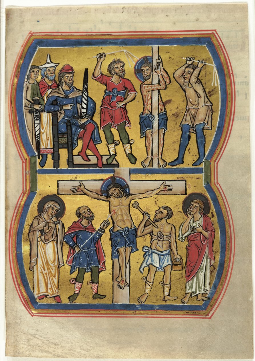 La Flagellazione e la Crocifissione, da un salterio da Unknown artist