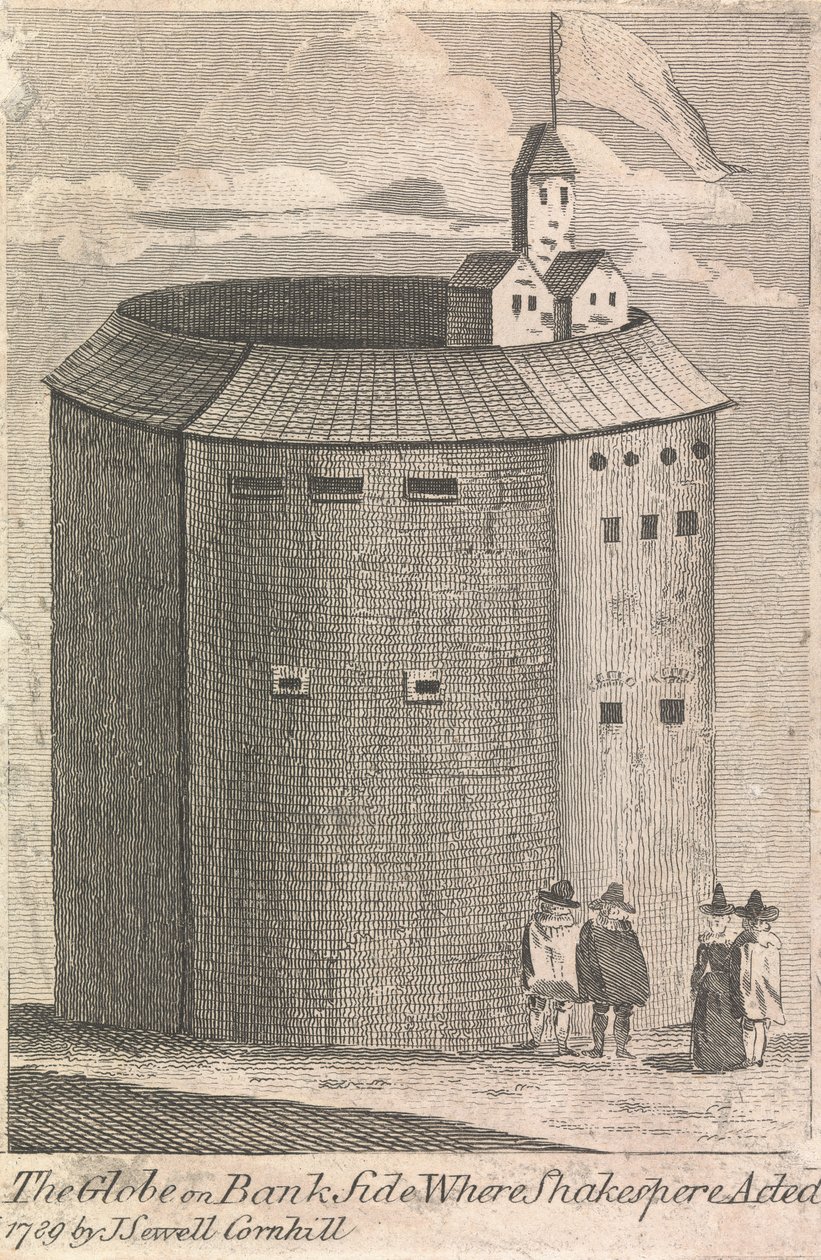 Il Globo su Bank Side dove Shakespeare Recitava (pubblicato da J. Serrell); pagina 10 (Volume Due) da Unknown artist
