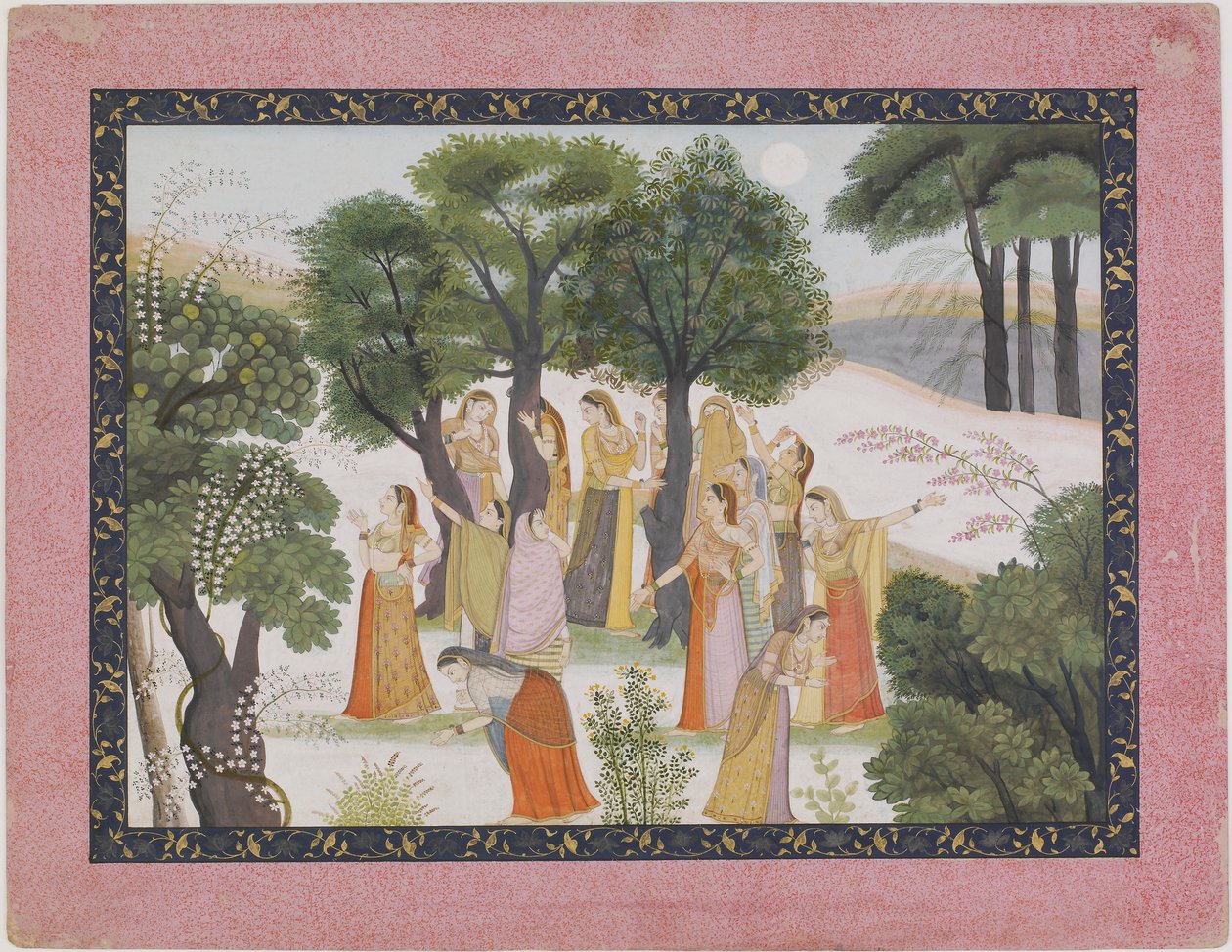 Le Gopi cercano Krishna da un Bhagavata Purana da Unknown artist