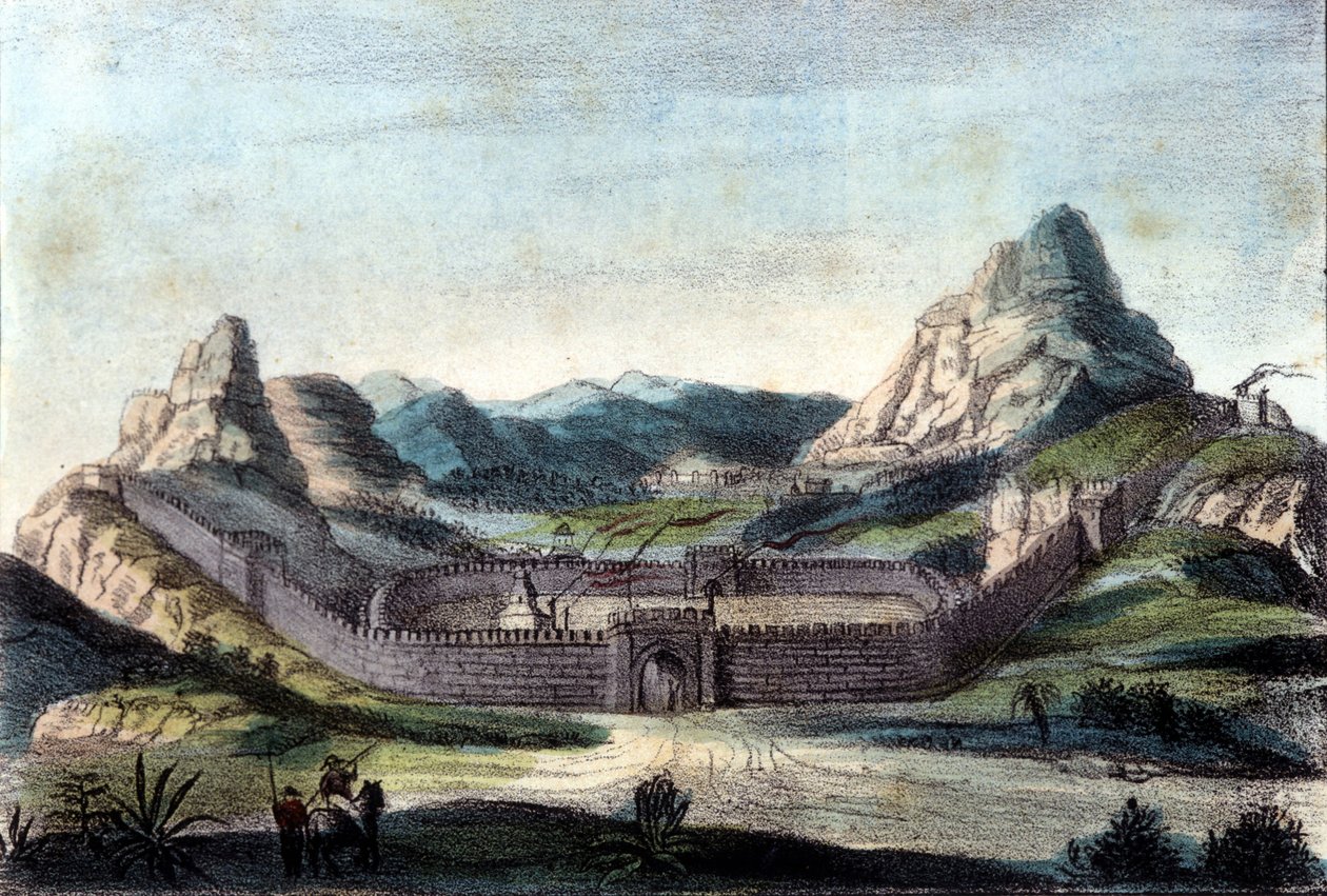 La Grande Muraglia Cinese. Incisione del XIX secolo da Unknown artist
