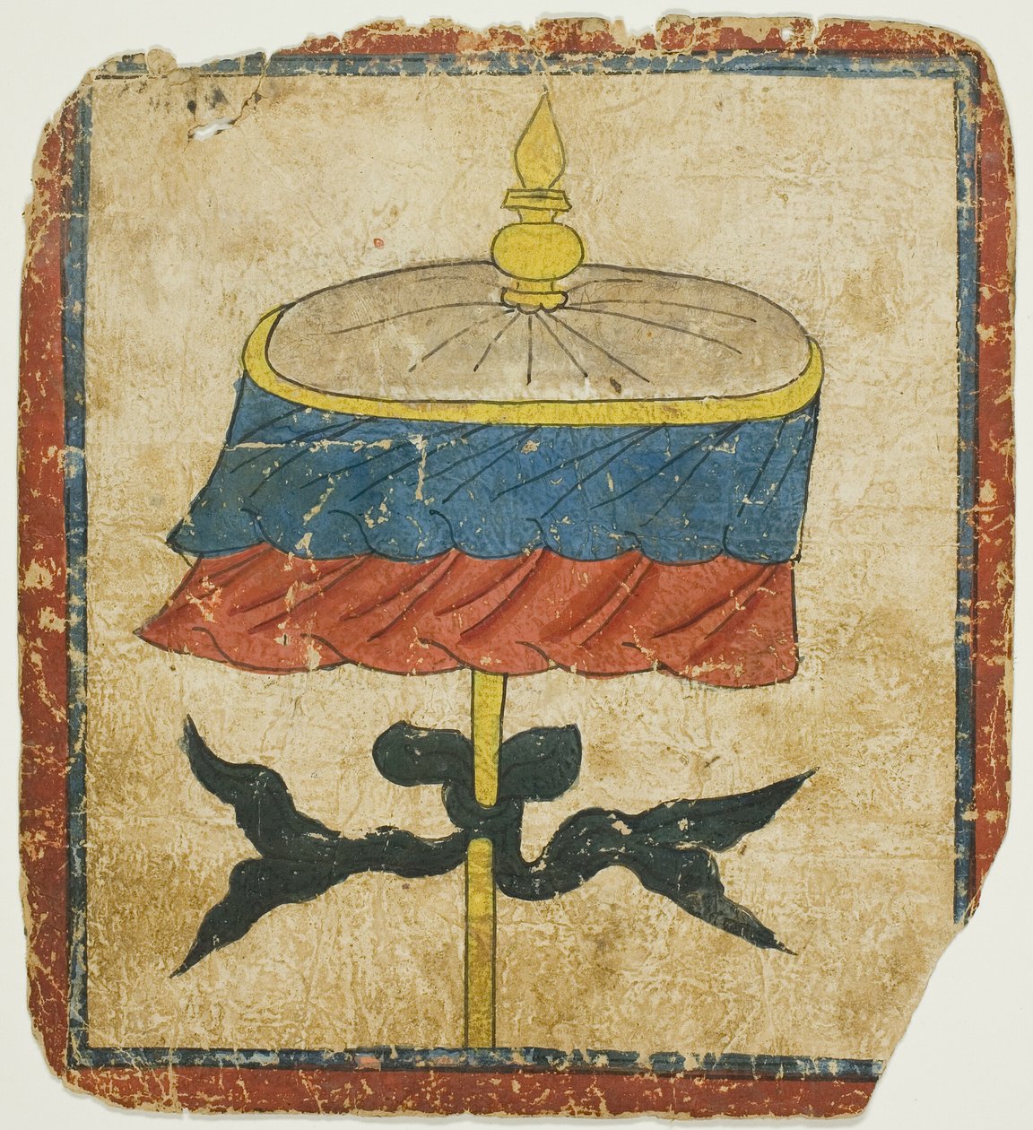 Il parasole (chatra), da un set di carte iniziatiche (Tsakali) da Unknown artist
