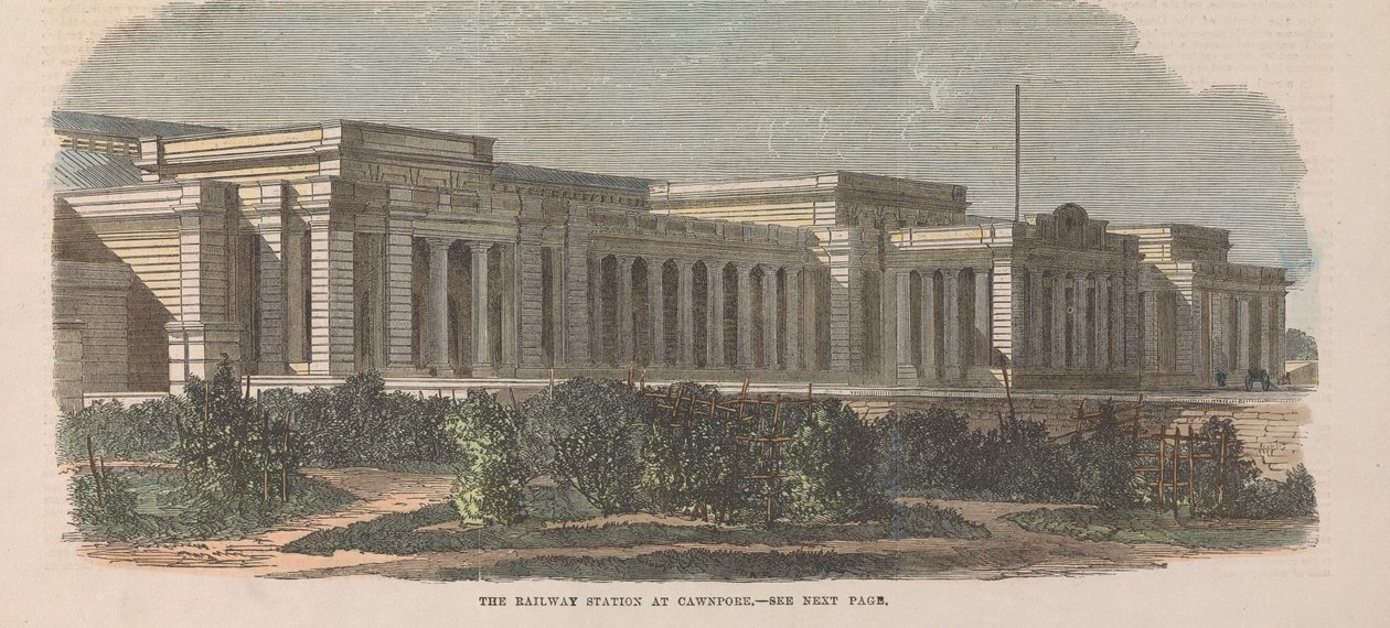 La stazione ferroviaria di Cawnpore da Unknown artist