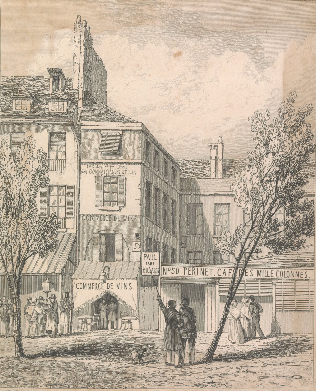 La Residenza di Jeschi nel Boulevard du Temple, da un disegno fatto sul posto. La finestra coperta da una tenda è quella da cui è stato [Dissil?]; pagina 2 (Volume Due) da Unknown artist