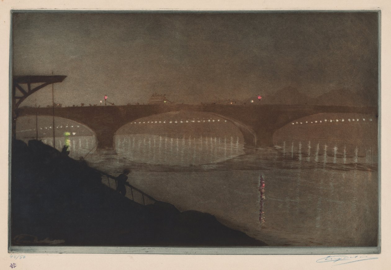 Il ponte di Solferino: Effetto notturno da Unknown artist